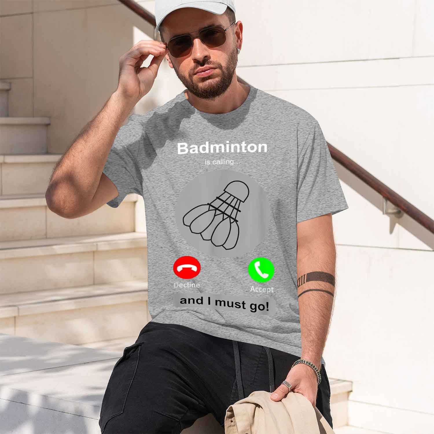 Casual Style Men's T-Shirt Bad - Badminton Is Calling 评论和价格